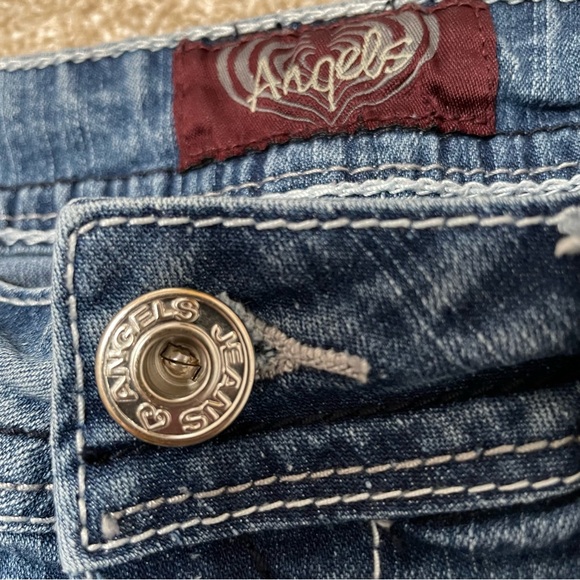 Angels Jeans 6 Medium Wash Shorts Capris Pocket Design Y2K - Picture 6 of 10